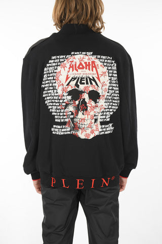 Zip-up ALOHA PLEIN Sweatshirt with Embossed Maxi Print