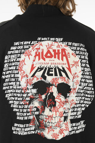 Zip-up ALOHA PLEIN Sweatshirt with Embossed Maxi Print