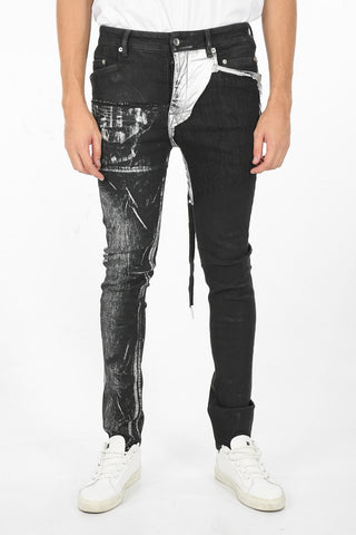 5-pocket Skinny Jeans with Metallic Coated Details