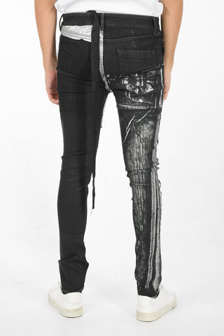 5-pocket Skinny Jeans with Metallic Coated Details