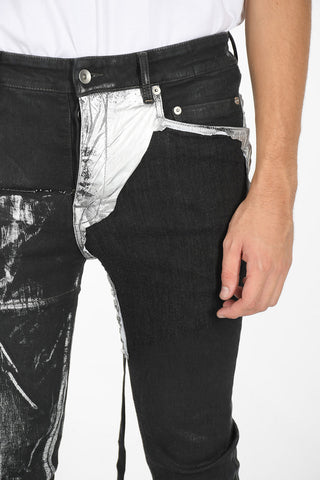 5-pocket Skinny Jeans with Metallic Coated Details