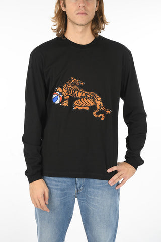 Long Sleeve T-shirt with Tiger Embroidery