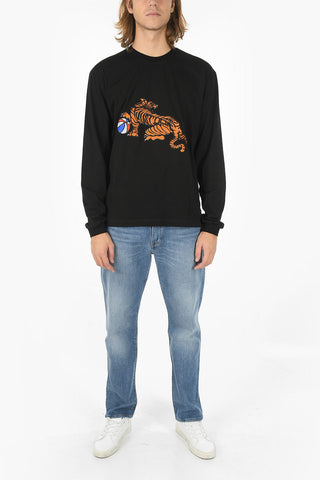 Long Sleeve T-shirt with Tiger Embroidery