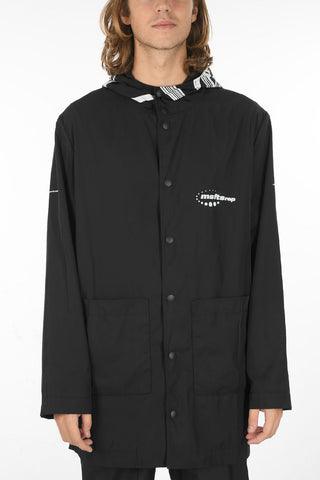 Snap Buttons Windbreaker Jacket with Hood