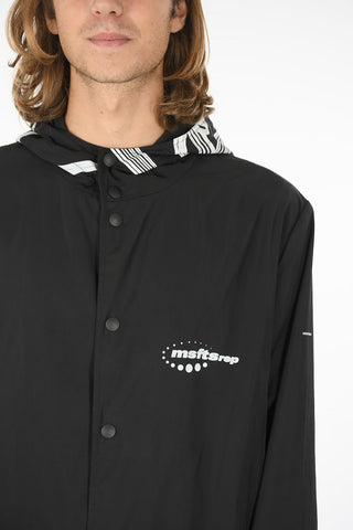 Snap Buttons Windbreaker Jacket with Hood