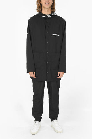 Snap Buttons Windbreaker Jacket with Hood