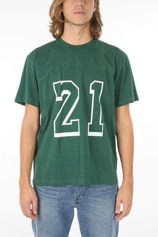 Contrasting Printed Crew-Neck T-shirt