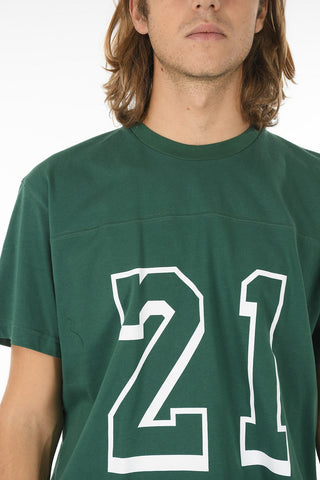 Contrasting Printed Crew-Neck T-shirt