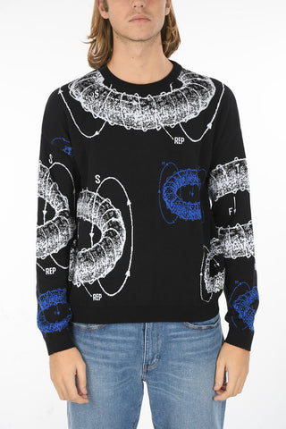 Embroidered Cotton ANTIGRAVITY Crew-neck Sweater