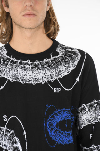 Embroidered Cotton ANTIGRAVITY Crew-neck Sweater