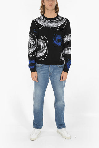 Embroidered Cotton ANTIGRAVITY Crew-neck Sweater