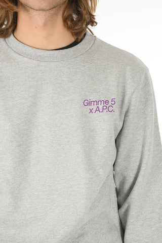 GIMME 5 Crewneck EDDY Sweatshirt with Embroidered Lettering Logo