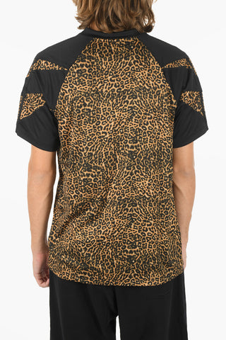 T-shirt Girocollo con Effetto Animalier 