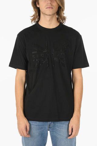 Oversized Fit ZAPOLAN T-shirt With Rhinestone Embelleshed