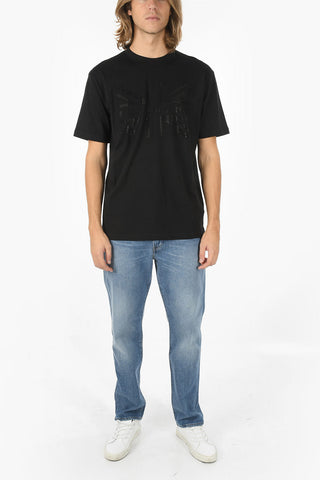 Oversized Fit ZAPOLAN T-shirt With Rhinestone Embelleshed