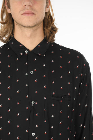 All-over thunderbolt Printed Shirt with Classic Collar
