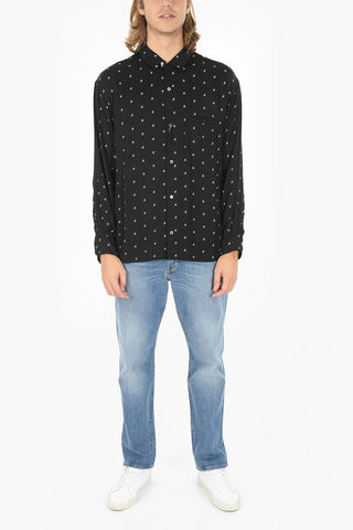 All-over thunderbolt Printed Shirt with Classic Collar
