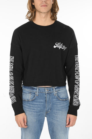 Crewneck PORTRAIT Sweater with THE FATAL FLAW OF BEING HUMAN Embroidery