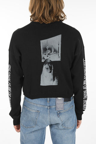 Crewneck PORTRAIT Sweater with THE FATAL FLAW OF BEING HUMAN Embroidery