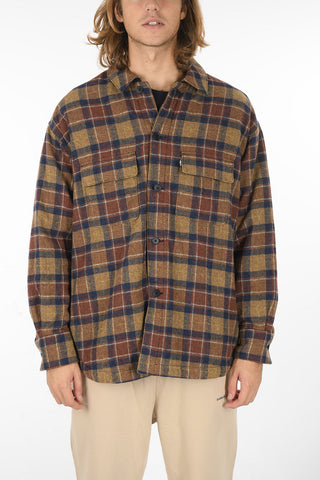 MADE & CRAFTED Flanel Cotton Quilted Overshirt in Buffalo Check Motif