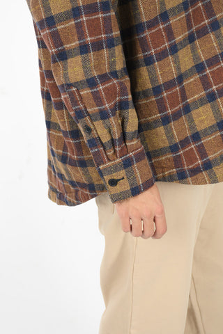 MADE & CRAFTED Flanel Cotton Quilted Overshirt in Buffalo Check Motif