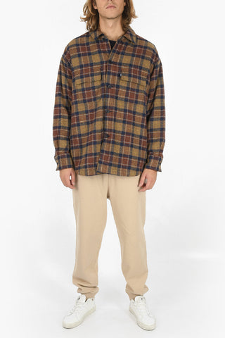 MADE & CRAFTED Flanel Cotton Quilted Overshirt in Buffalo Check Motif
