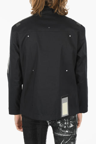 Overshirt con Bande Laterali Logate e Bottoni Automatici