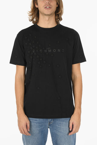 Oversized Fit HEDHIV T-shirt with Embossed Stars