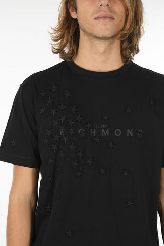 Oversized Fit HEDHIV T-shirt with Embossed Stars