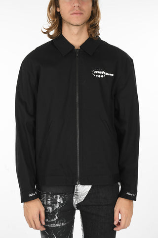 Denim Workwear Overshirt with Zip Closure