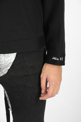 Denim Workwear Overshirt with Zip Closure