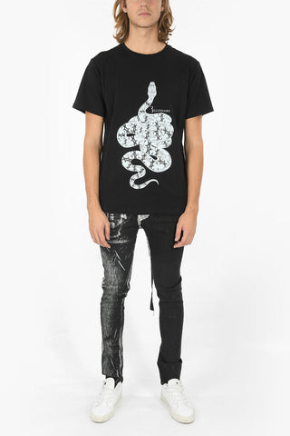 snake printed crew-neck t-shirt