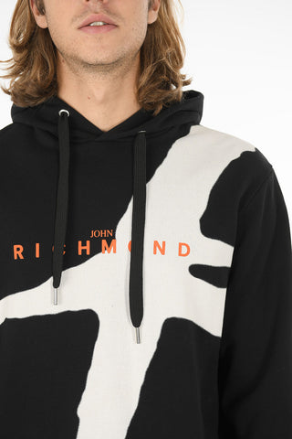 Lettering Logoed ANIGENIX Hooded Sweatshirt with Maxi Print