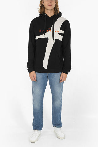 Lettering Logoed ANIGENIX Hooded Sweatshirt with Maxi Print