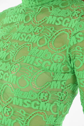 Top a Collo Alto in Mesh Monogram
