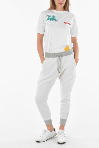 Fleece CERESIO9 Joggers with Embroidered Logo