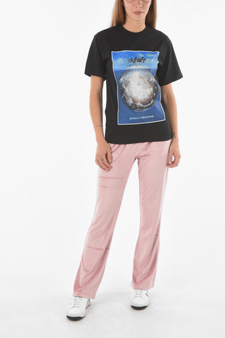 Crew Neck MOON ISLAND Printed T-Shirt