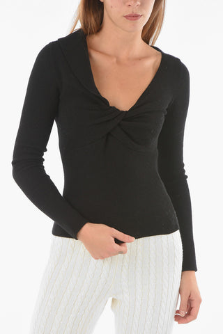 Maglia in Lana con Nodo Frontale
