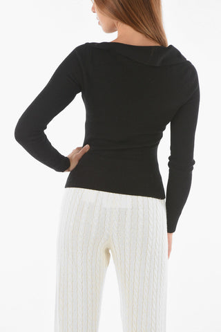 Maglia in Lana con Nodo Frontale

