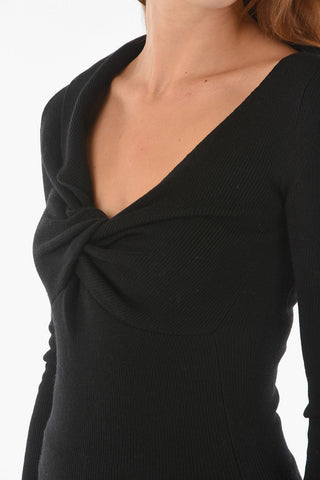 Maglia in Lana con Nodo Frontale

