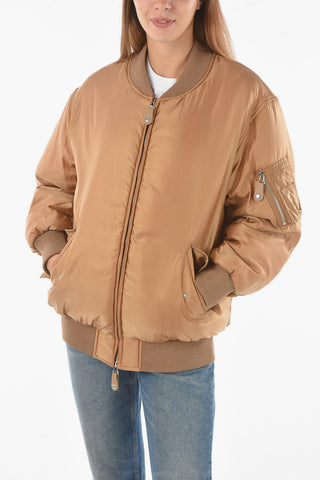 Padded VIVA Cropped Bomber with Ribbed Hems