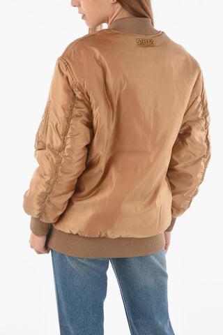 Padded VIVA Cropped Bomber with Ribbed Hems