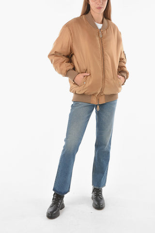 Padded VIVA Cropped Bomber with Ribbed Hems