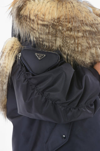 Hooded Jacked With Faux Fur Lining