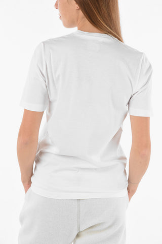 T-shirt girocollo con Toppe Decorative e Logo