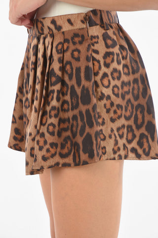 Shorts in Seta Svasati in Motivo Leopardo