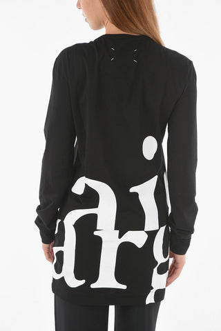  MM1 Contrasting Printed Long Sleeve Maxi T-shirt 