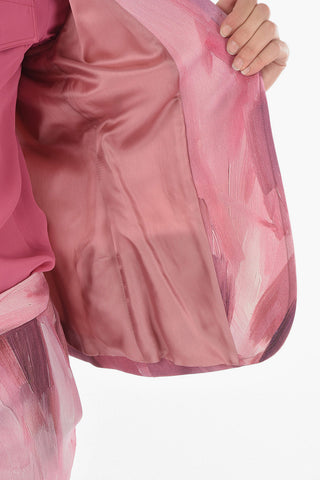 COUTURE! Painting Printed Lined Blazer with Peak Lapel
