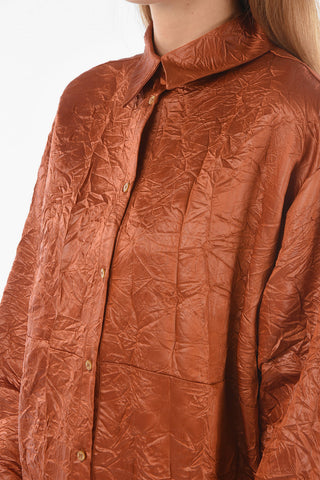 Crackle Effect Fabric BURNT Oversize Shirt