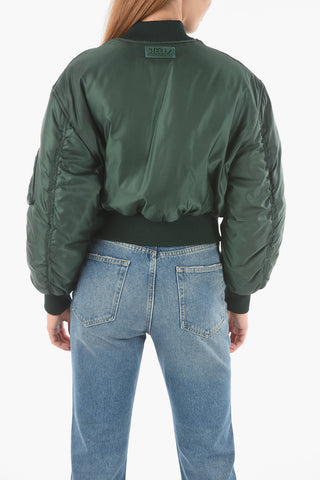 Padded VIVA Cropped Bomber with Ribbed Hems
